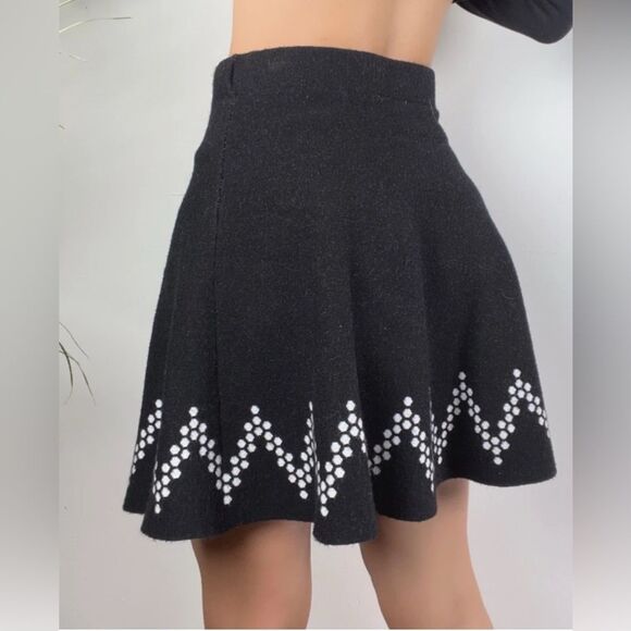 Vintage Candies Mini Skater Skirt Black Feels Like Knit Sweater. Size Small - Picture 2 of 6